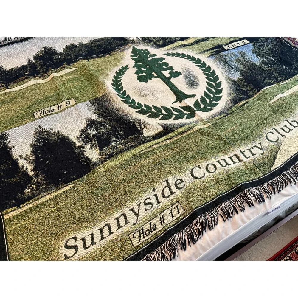 VTG Sunnyside Country Club Woven Golf Course Hole Throw Blanket 60
